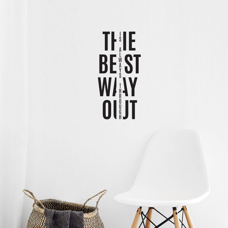 Vinyl Wall Art Decal - The Best Way Out Is Always Through - Trendy Motivating Positive Healthy Quote Sticker For Workout Room Yoga CrossFit Center Gym Fitness Lifestyle Decor 2