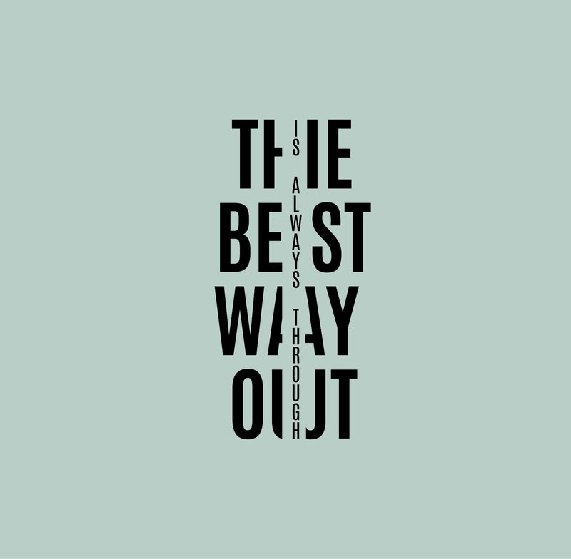 Vinyl Wall Art Decal - The Best Way Out Is Always Through - 26" x 13" - Trendy Motivating Positive Healthy Quote Sticker For Workout Room Yoga CrossFit Center Gym Fitness Lifestyle Decor 1