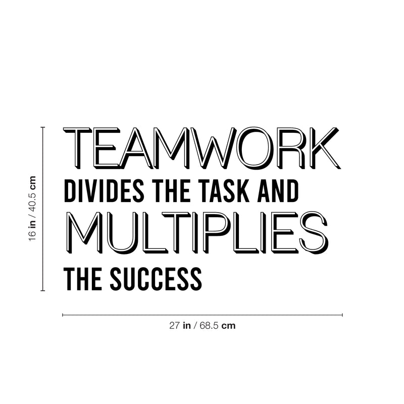 Vinyl Wall Art Decal - Teamwork Divides The Task And Multiples The Success - Motivating Positive Quote Sticker For Business Lobby Office Meeting Room School Classroom Decor 4