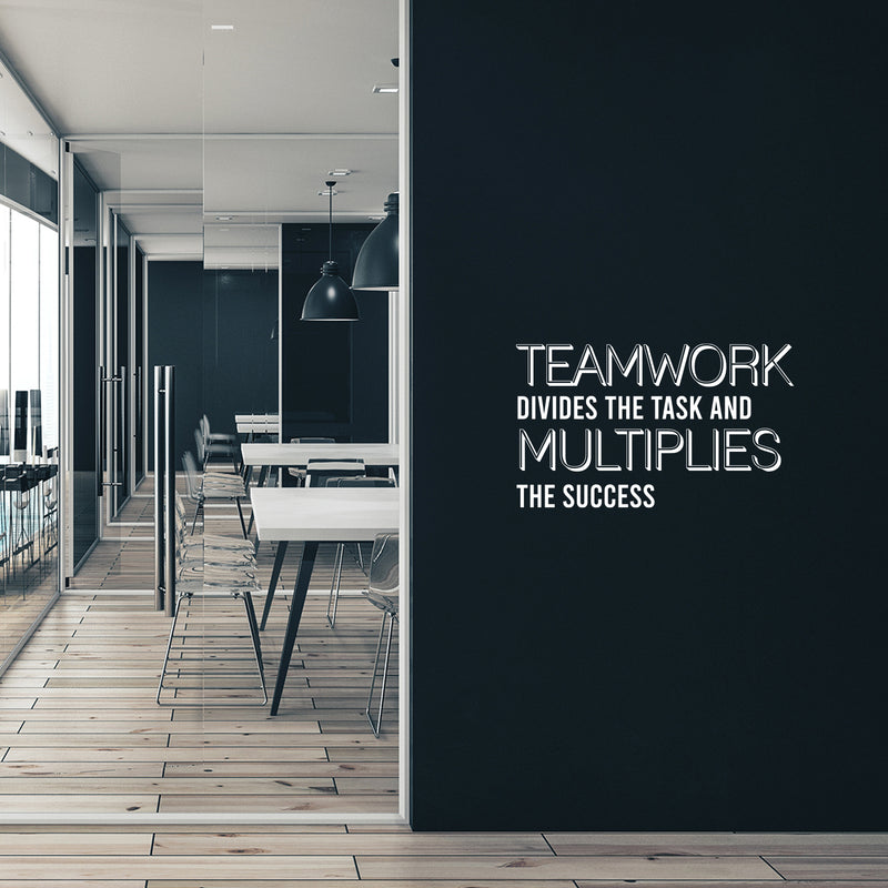 Vinyl Wall Art Decal - Teamwork Divides The Task And Multiples The Success - 16" x 27" - Motivating Positive Quote Sticker For Business Lobby Office Meeting Room School Classroom Decor 3