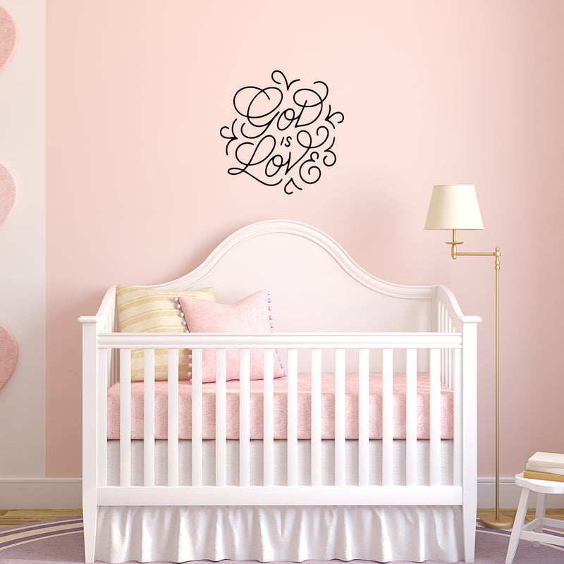 Vinyl Wall Art Decal - God Is Love - 23" x 22" - Trendy Inspirational Spiritual Religious Quote Sticker For Home Office Church Living Room Bedroom Decor 2