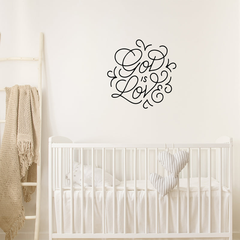 Vinyl Wall Art Decal - God Is Love - 23" x 22" - Trendy Inspirational Spiritual Religious Quote Sticker For Home Office Church Living Room Bedroom Decor 3