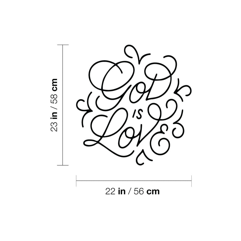 Vinyl Wall Art Decal - God Is Love - 23" x 22" - Trendy Inspirational Spiritual Religious Quote Sticker For Home Office Church Living Room Bedroom Decor 4