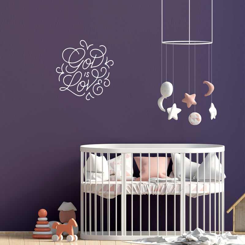 Vinyl Wall Art Decal - God Is Love - 23" x 22" - Trendy Inspirational Spiritual Religious Quote Sticker For Home Office Church Living Room Bedroom Decor 3
