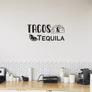 Vinyl Wall Art Decal - Tacos & Tequila - 12" x 26.5" - Trendy Sarcastic Funny Adult Quote Sticker For Home Bar Kitchen Restaurant Wine Cellar Food Store Shopfront Decor 2