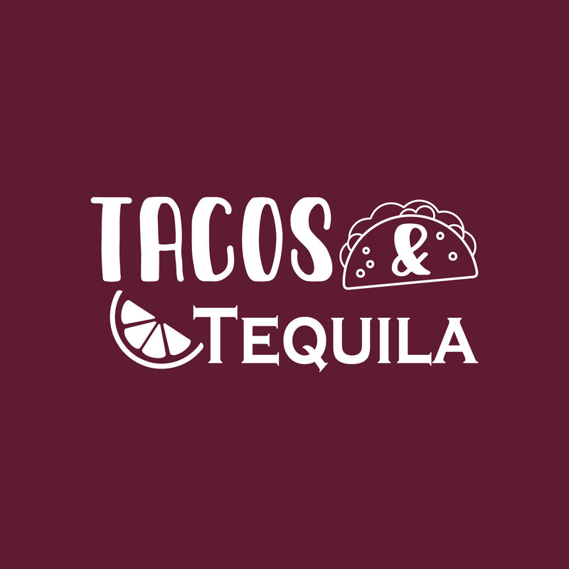 Vinyl Wall Art Decal - Tacos & Tequila - 12" x 26.5" - Trendy Sarcastic Funny Adult Quote Sticker For Home Bar Kitchen Restaurant Wine Cellar Food Store Shopfront Decor 1