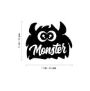 Vinyl Wall Art Decal - Monster - Modern Cute Funny Lovely Quote Sticker For Home Kids Room Baby's Nursery Living Room Playroom Kindergarten Daycare Decor 4