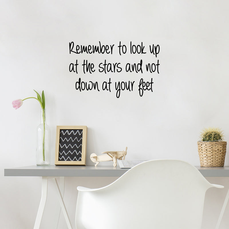 Vinyl Wall Art Decal - Remember To Look Up - 15" x 25" - Trendy Positive Inspirational Fun Quote Sticker For Home Bedroom Living Room Playroom School Office Coffee Shop Decor 2