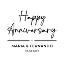 Vinyl Art Decal - Custom Happy Anniversary - Elegant Lovely Inspiring Sticker Personalized Couples Anniversary Names For Reception Doors Windows Hall Mirrors Decor 1