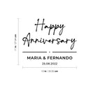 Vinyl Art Decal - Custom Happy Anniversary - Elegant Lovely Inspiring Sticker Personalized Couples Anniversary Names For Reception Doors Windows Hall Mirrors Decor 5