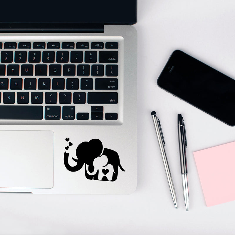 Vinyl Wall Art Decal - Love Elephant- 4" x 6" - Cute Animal Design Quote Bumper Sticker For Car Window Thermos Coffee Mug Luggage Office Notebook Laptop Decor 2