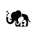 Vinyl Wall Art Decal - Love Elephant- Cute Animal Design Quote Bumper Sticker For Car Window Thermos Coffee Mug Luggage Office Notebook Laptop Decor 1