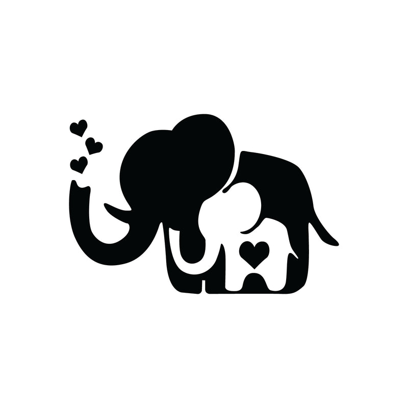 Vinyl Wall Art Decal - Love Elephant- 4" x 6" - Cute Animal Design Quote Bumper Sticker For Car Window Thermos Coffee Mug Luggage Office Notebook Laptop Decor 1