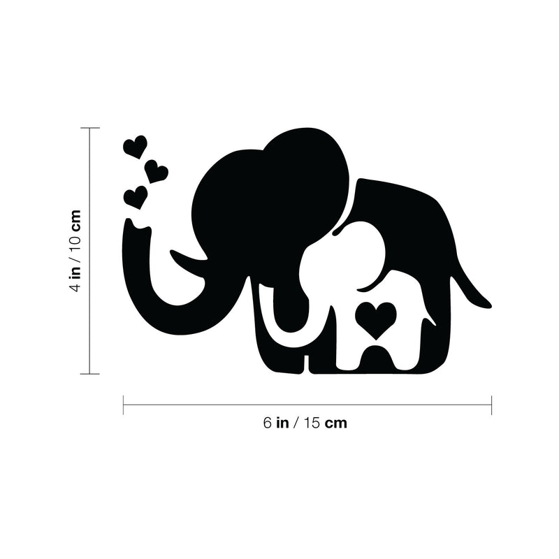 Vinyl Wall Art Decal - Love Elephant- 4" x 6" - Cute Animal Design Quote Bumper Sticker For Car Window Thermos Coffee Mug Luggage Office Notebook Laptop Decor 4