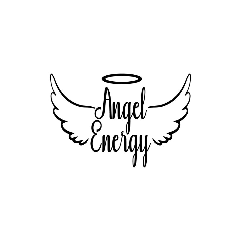 Vinyl Wall Art Decal - Angel Energy - 12" x 18" - Inspirational Modern Spiritual Lovely Quote Sticker For Home Bedroom Closet Living Room Office Coffee Shop Storefront Decor 1