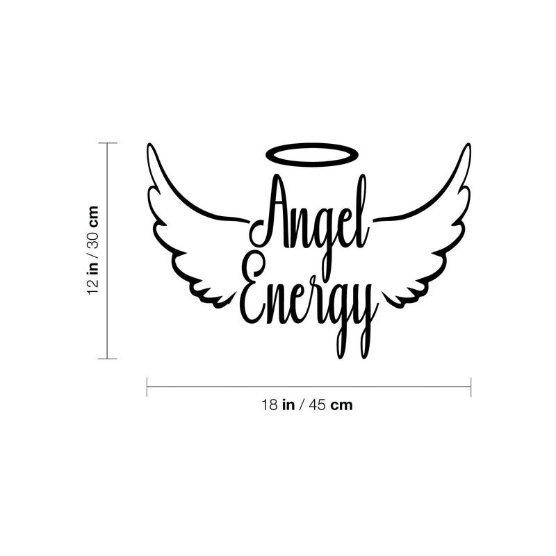 Vinyl Wall Art Decal - Angel Energy - 12" x 18" - Inspirational Modern Spiritual Lovely Quote Sticker For Home Bedroom Closet Living Room Office Coffee Shop Storefront Decor 4