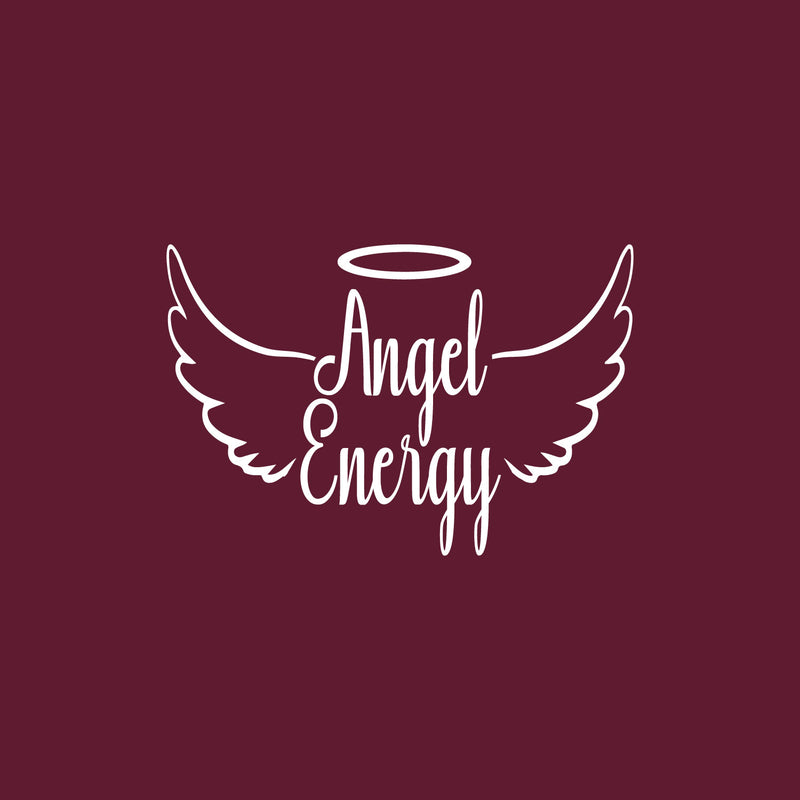 Vinyl Wall Art Decal - Angel Energy - 12" x 18" - Inspirational Modern Spiritual Lovely Quote Sticker For Home Bedroom Closet Living Room Office Coffee Shop Storefront Decor 1