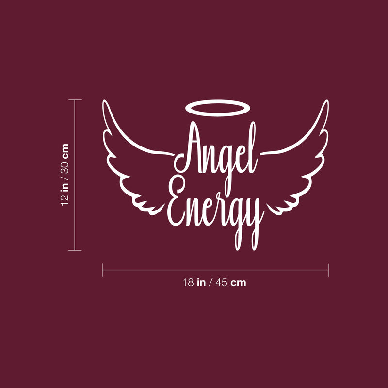 Vinyl Wall Art Decal - Angel Energy - 12" x 18" - Inspirational Modern Spiritual Lovely Quote Sticker For Home Bedroom Closet Living Room Office Coffee Shop Storefront Decor 4