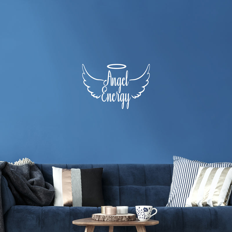 Vinyl Wall Art Decal - Angel Energy - 12" x 18" - Inspirational Modern Spiritual Lovely Quote Sticker For Home Bedroom Closet Living Room Office Coffee Shop Storefront Decor 3