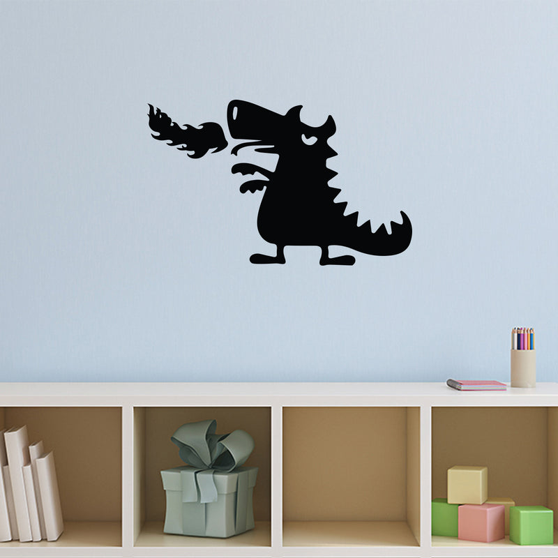 Vinyl Wall Art Decal - Dragon Monster - Modern Cute Quote Fantasy Silhouette Design Sticker For Home School Classroom Kids Room Bedroom Playroom Decor 3