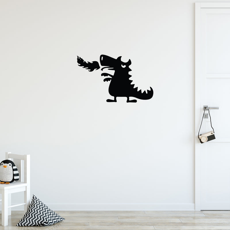 Vinyl Wall Art Decal - Dragon Monster - Modern Cute Quote Fantasy Silhouette Design Sticker For Home School Classroom Kids Room Bedroom Playroom Decor 2