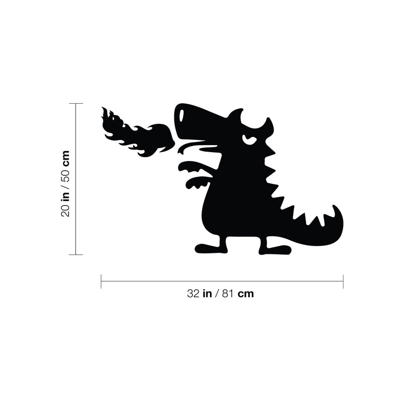 Vinyl Wall Art Decal - Dragon Monster - Modern Cute Quote Fantasy Silhouette Design Sticker For Home School Classroom Kids Room Bedroom Playroom Decor 4