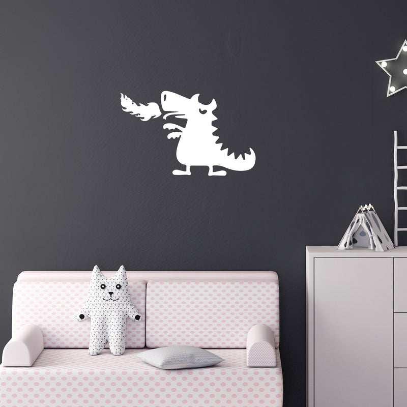 Vinyl Wall Art Decal - Dragon Monster - 20" x 32" - Modern Cute Quote Fantasy Silhouette Design Sticker For Home School Classroom Kids Room Bedroom Playroom Decor 2