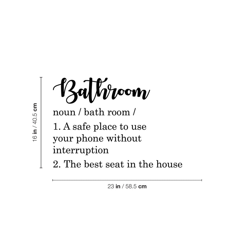 Vinyl Wall Art Decal - Bathroom. A Safe Place To Use Your Phone Without Interruption - Trendy Funny Joke Quote Sticker For Office Restaurant School Home Bathroom Decor 4