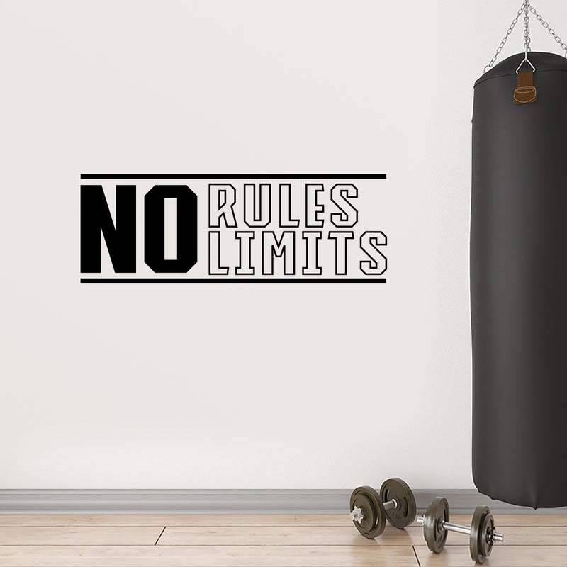 Vinyl Wall Art Decal - NO Rules Limits - 10" x 28" - Trendy Motivational Positive Healthy Quote Sticker For Office Home Workout Room Yoga CrossFit Center Gym Fitness Lifestyle Decor 2