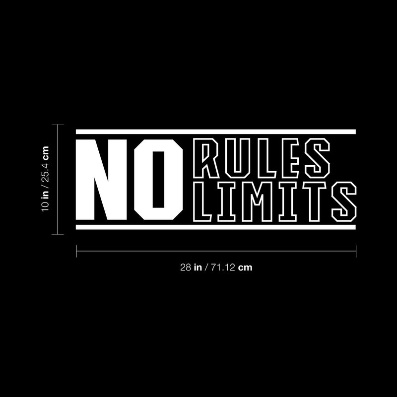 Vinyl Wall Art Decal - NO Rules Limits - Trendy Motivational Positive Healthy Quote Sticker For Office Home Workout Room Yoga CrossFit Center Gym Fitness Lifestyle Decor 5