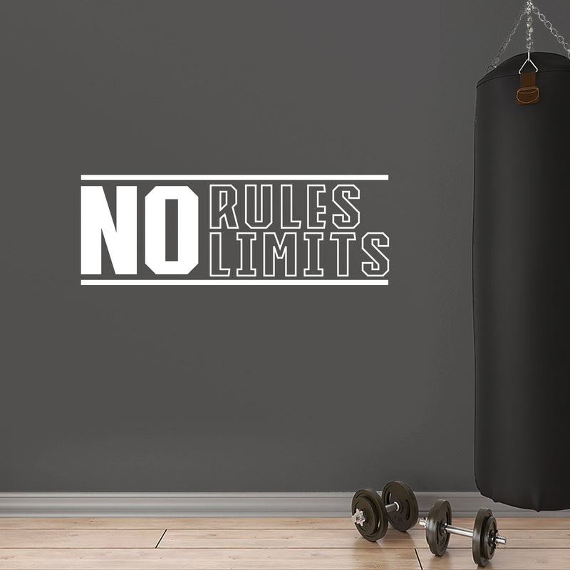 Vinyl Wall Art Decal - NO Rules Limits - 10" x 28" - Trendy Motivational Positive Healthy Quote Sticker For Office Home Workout Room Yoga CrossFit Center Gym Fitness Lifestyle Decor 2