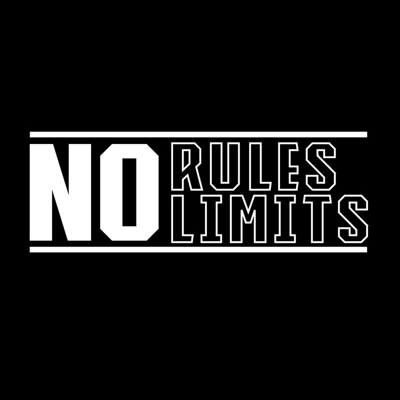 Vinyl Wall Art Decal - NO Rules Limits - 10" x 28" - Trendy Motivational Positive Healthy Quote Sticker For Office Home Workout Room Yoga CrossFit Center Gym Fitness Lifestyle Decor 1