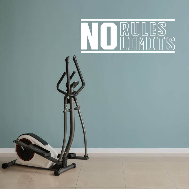 Vinyl Wall Art Decal - NO Rules Limits - 10" x 28" - Trendy Motivational Positive Healthy Quote Sticker For Office Home Workout Room Yoga CrossFit Center Gym Fitness Lifestyle Decor 3