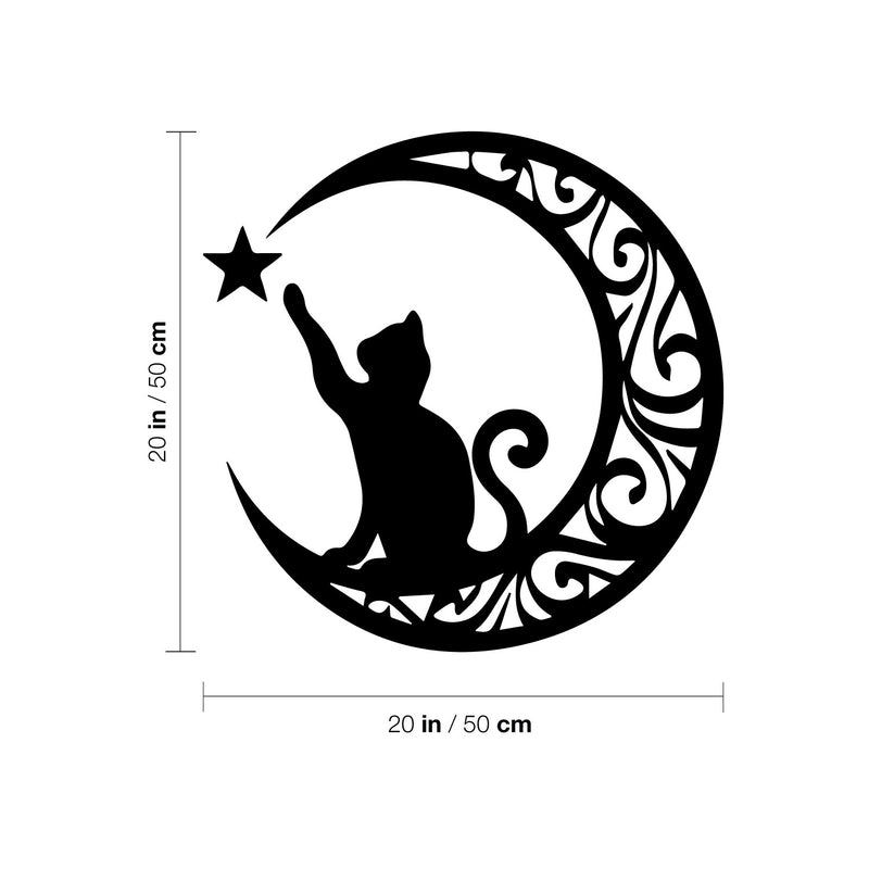 Vinyl Wall Art Decal - Cat Moon - 20" x 20" - Modern Inspirational Cute Quote Kitten Star Sticker For Home Vet Office Bedroom Living Room Pet Lovers Decor 4