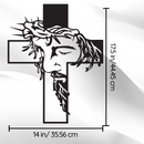 Vinyl Wall Art Decal - Jesus Cross - Shape Trendy Inspirational Spiritual Religious Sticker For Home Office Church Living Room Bedroom Decor 4