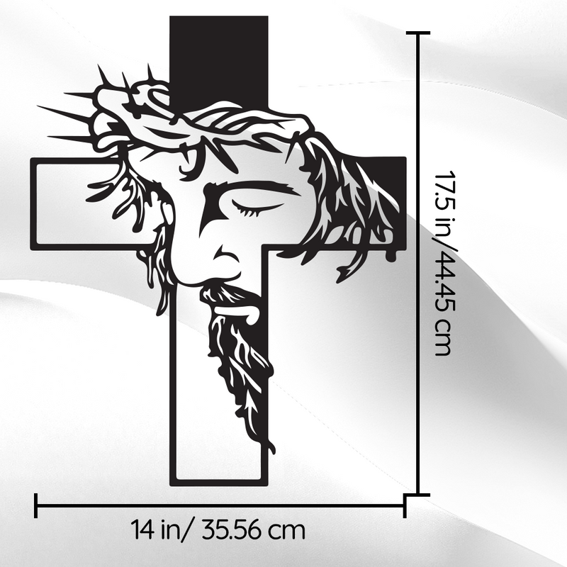 Vinyl Wall Art Decal - Jesus Cross - 20" x 25" - Trendy Inspirational Spiritual Religious Sticker For Home Office Church Living Room Bedroom Decor 4