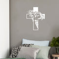 Vinyl Wall Art Decal - Jesus Cross - 20" x 25" - Trendy Inspirational Spiritual Religious Sticker For Home Office Church Living Room Bedroom Decor 1