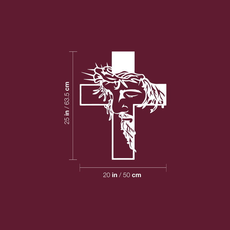 Vinyl Wall Art Decal - Jesus Cross - 20" x 25" - Trendy Inspirational Spiritual Religious Sticker For Home Office Church Living Room Bedroom Decor 4