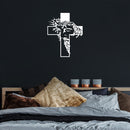 Vinyl Wall Art Decal - Jesus Cross - 20" x 25" - Trendy Inspirational Spiritual Religious Sticker For Home Office Church Living Room Bedroom Decor 2