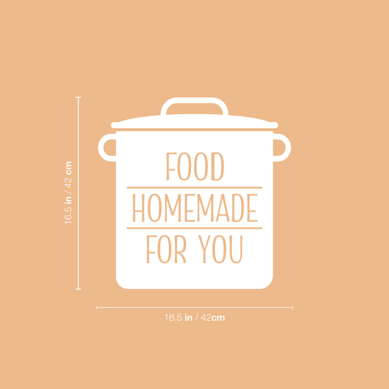 Vinyl Wall Art Decal - Food Homemade For You - 16.5" x 16.5" - Modern Inspirational Funny Quote Sticker For Home Kitchen Restaurant Store Dining Room Decor 4