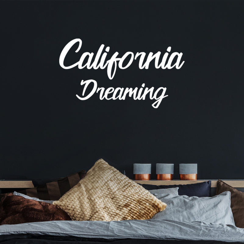 Vinyl Wall Art Decal - California Dreaming - 34.5" x 19" - Trendy Minimal Adhesive Quote Sticker For Californians Home Bedroom Living Room Class Work Office Store Decor 2