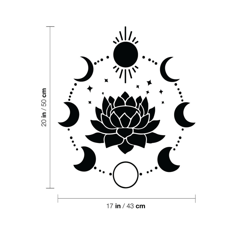 Vinyl Wall Art Decal - Lotus Flower - 17" x 20" - Modern Sticker Trendy Figures Minimalist Flower Design For Home Bedroom Living Room Work Office Store Fine Decor 4