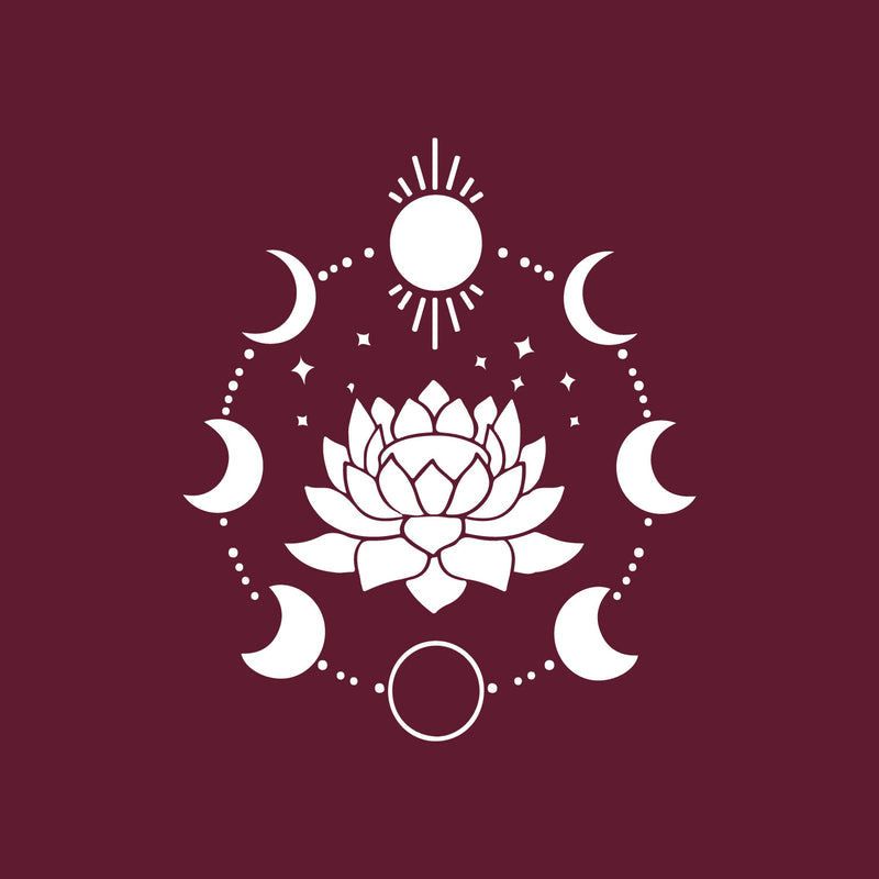 Vinyl Wall Art Decal - Lotus Flower - 17" x 20" - Modern Sticker Trendy Figures Minimalist Flower Design For Home Bedroom Living Room Work Office Store Fine Decor 1