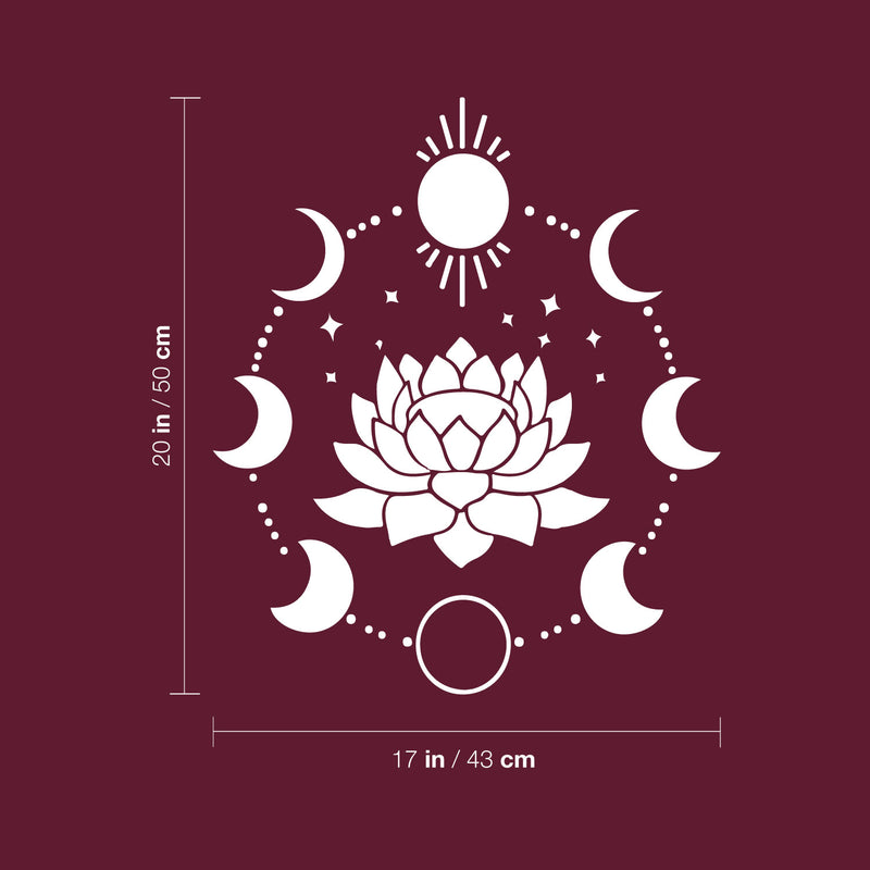 Vinyl Wall Art Decal - Lotus Flower - 17" x 20" - Modern Sticker Trendy Figures Minimalist Flower Design For Home Bedroom Living Room Work Office Store Fine Decor 4