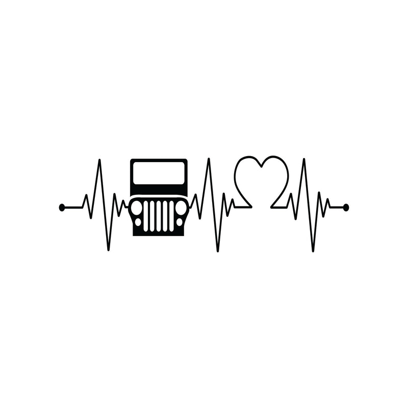 Vinyl Wall Art Decal - Heart Beat Car - 10.5" x 4" - Modern Motivational Quote For Bedroom Mirror Notebooks Laptops Mugs Thermos Cars Window Bumper Sticker Windows Decor 1