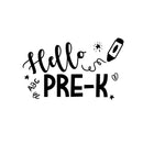 Vinyl Wall Art Decal - Hello Pre-k - Trendy Inspiring Lovely Kids Quote Sticker For Home Study Room Toddlers Bedroom Nursery Playroom Kindergarten Kinder Daycare Classroom Decor 1