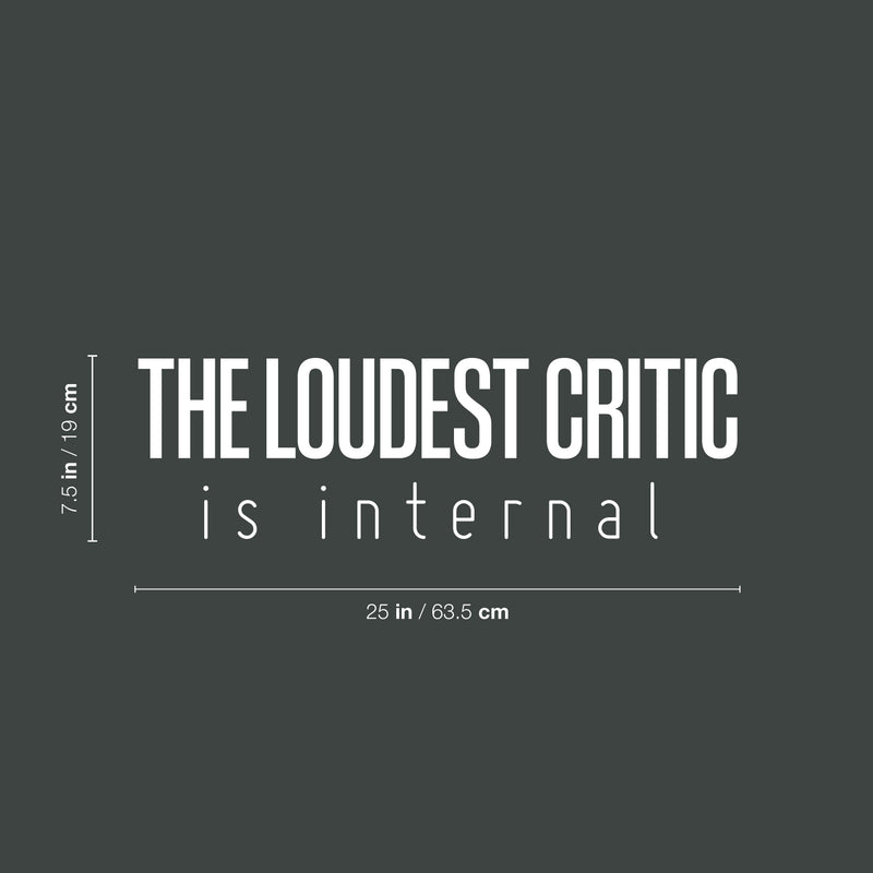 Vinyl Wall Art Decal - The Loudest Critic Is Internal - 7.5" x 25" - Modern Inspiring Positive Self Esteem Quote Sticker For Home Bedroom Closet Classroom School Office Coffee Shop Decor 4