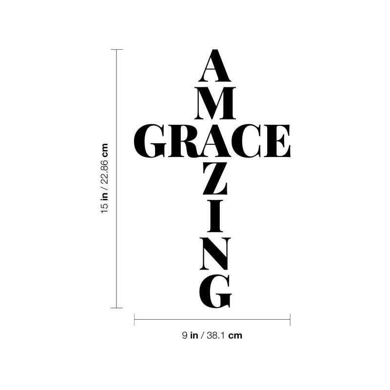 Vinyl Wall Art Decal - Amazing Grace - 15" x 9" - Modern Motivational Self Esteem Quote Sticker For Home Office Bedroom Living Room Window Coffee Shop Decor 4