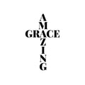 Vinyl Wall Art Decal - Amazing Grace - 1- Modern Motivational Self Esteem Classic Song Quote Sticker For Home Office Bedroom Living Room Piano Window Coffee Shop Decor 1