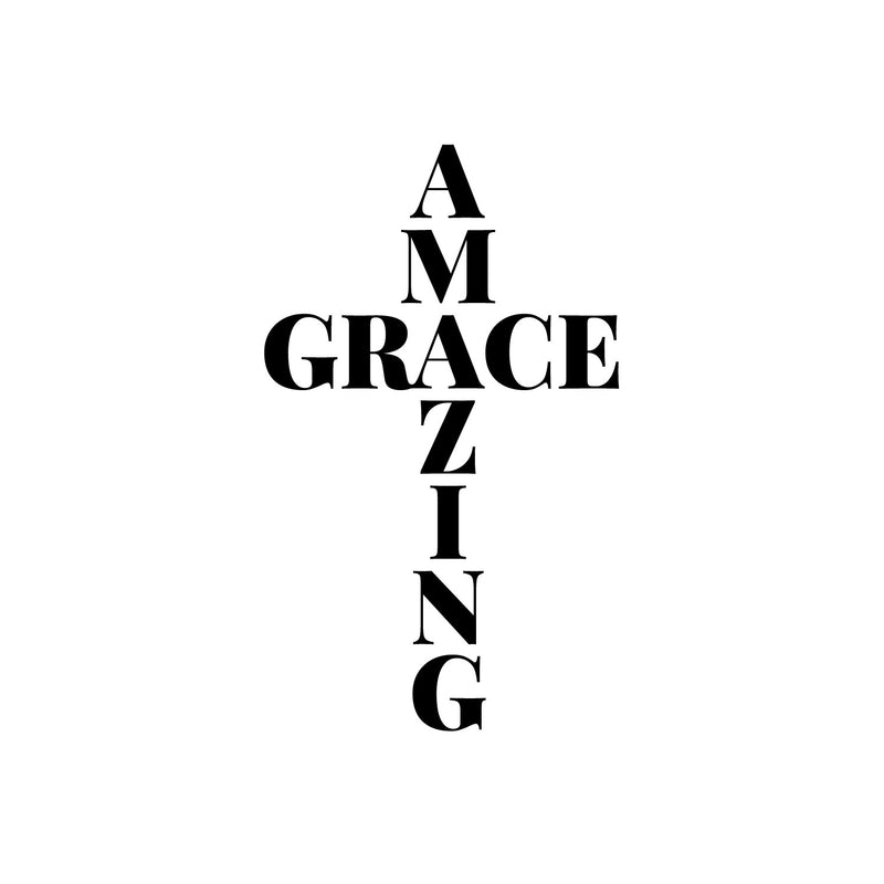 Vinyl Wall Art Decal - Amazing Grace - 15" x 9" - Modern Motivational Self Esteem Quote Sticker For Home Office Bedroom Living Room Window Coffee Shop Decor 1